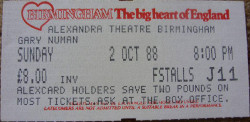 Birmingham Alexandra Ticket 1988